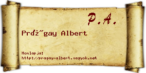 Prágay Albert névjegykártya