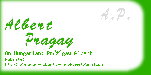 albert pragay business card